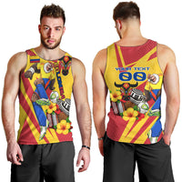 Personalized Colombia Football Vulture Mascot Men Tank Top Vibrant Barranquilla Carnival Style - Vueltiao Hat And Accordion