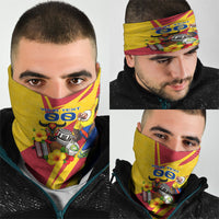 Personalized Colombia Football Vulture Mascot Neck Gaiter Vibrant Barranquilla Carnival Style - Vueltiao Hat And Accordion