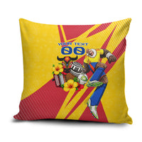 Personalized Colombia Football Vulture Mascot Pillow Cover Vibrant Barranquilla Carnival Style - Vueltiao Hat And Accordion