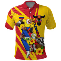 Personalized Colombia Football Vulture Mascot Polo Shirt Vibrant Barranquilla Carnival Style - Vueltiao Hat And Accordion