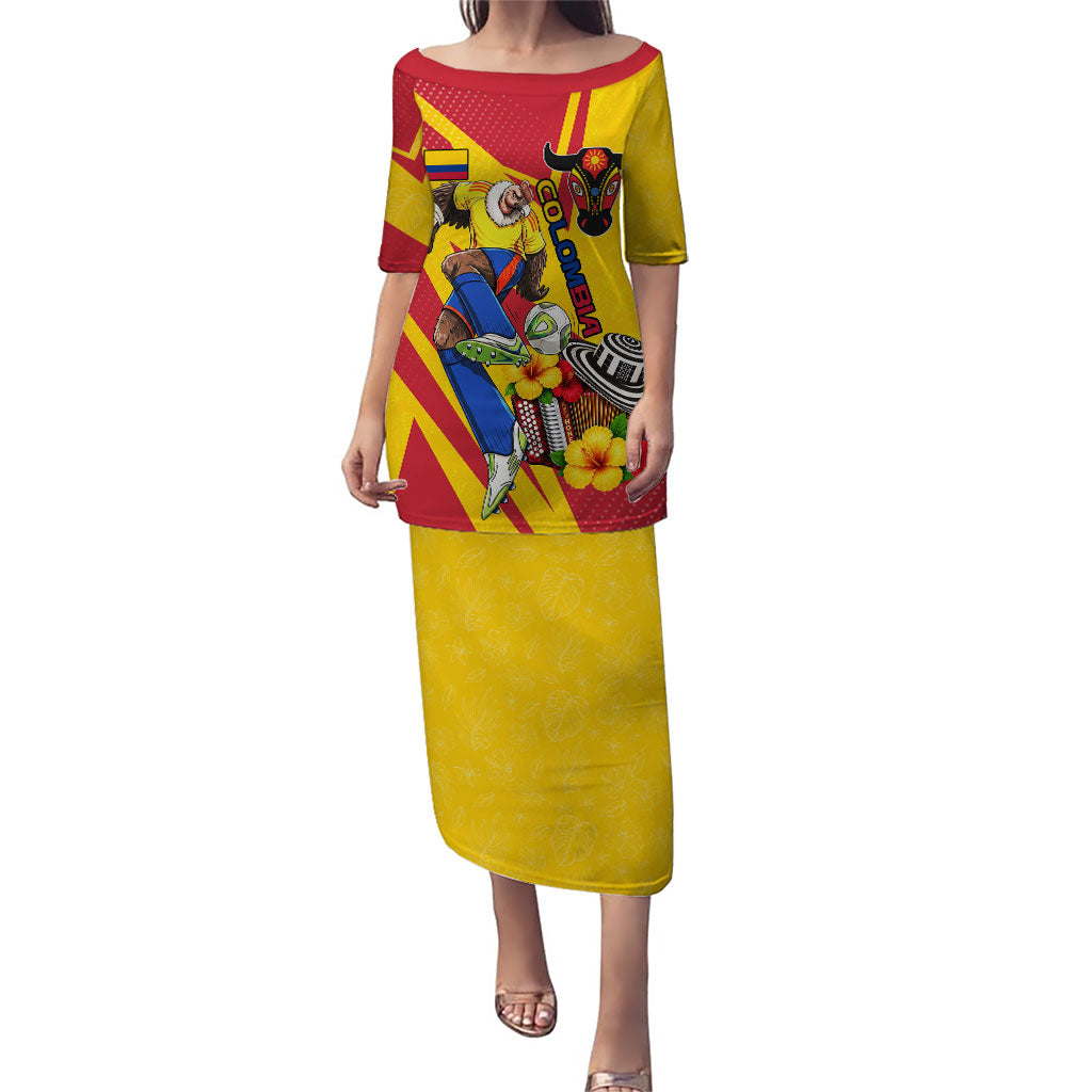 Personalized Colombia Football Vulture Mascot Puletasi Vibrant Barranquilla Carnival Style - Vueltiao Hat And Accordion