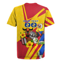 Personalized Colombia Football Vulture Mascot Rugby Jersey Vibrant Barranquilla Carnival Style - Vueltiao Hat And Accordion