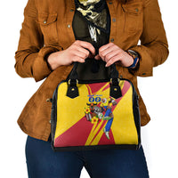 Personalized Colombia Football Vulture Mascot Shoulder Handbag Vibrant Barranquilla Carnival Style - Vueltiao Hat And Accordion