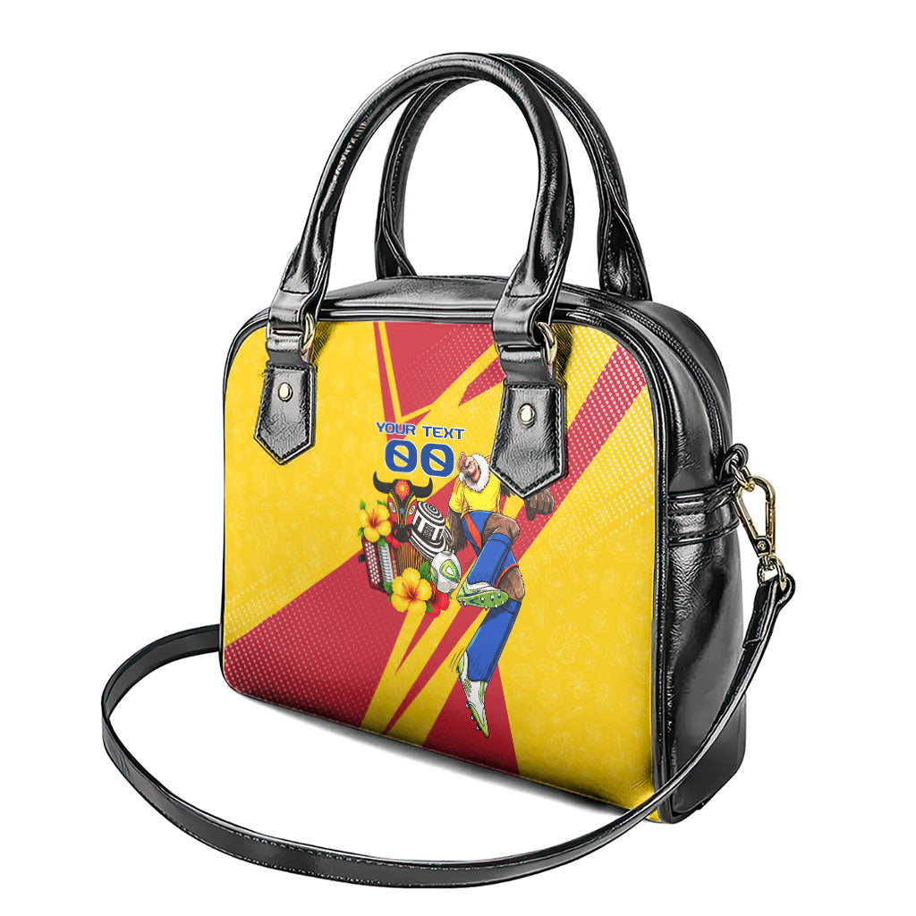 Personalized Colombia Football Vulture Mascot Shoulder Handbag Vibrant Barranquilla Carnival Style - Vueltiao Hat And Accordion