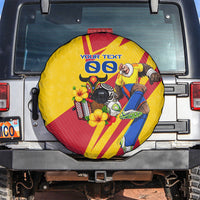 Personalized Colombia Football Vulture Mascot Spare Tire Cover Vibrant Barranquilla Carnival Style - Vueltiao Hat And Accordion