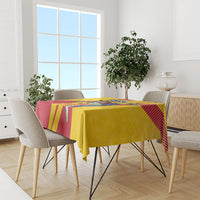 Personalized Colombia Football Vulture Mascot Tablecloth Vibrant Barranquilla Carnival Style - Vueltiao Hat And Accordion