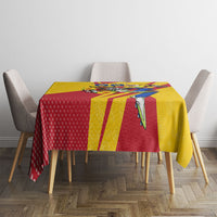 Personalized Colombia Football Vulture Mascot Tablecloth Vibrant Barranquilla Carnival Style - Vueltiao Hat And Accordion