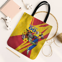 Personalized Colombia Football Vulture Mascot Tote Bag Vibrant Barranquilla Carnival Style - Vueltiao Hat And Accordion