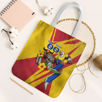 Personalized Colombia Football Vulture Mascot Tote Bag Vibrant Barranquilla Carnival Style - Vueltiao Hat And Accordion