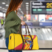 Personalized Colombia Football Vulture Mascot Travel Bag Vibrant Barranquilla Carnival Style - Vueltiao Hat And Accordion