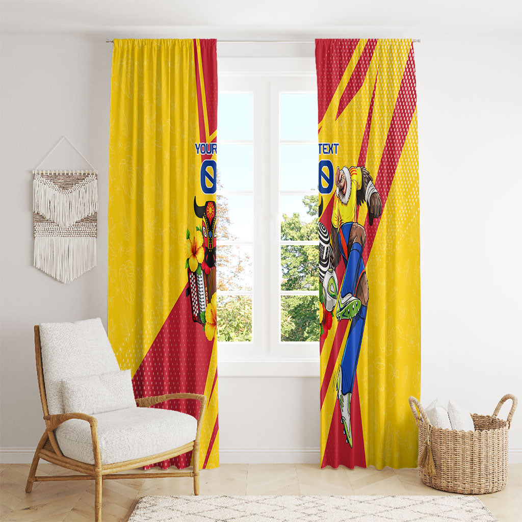 Personalized Colombia Football Vulture Mascot Window Curtain Vibrant Barranquilla Carnival Style - Vueltiao Hat And Accordion