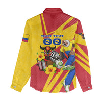 Personalized Colombia Football Vulture Mascot Women Casual Shirt Vibrant Barranquilla Carnival Style - Vueltiao Hat And Accordion