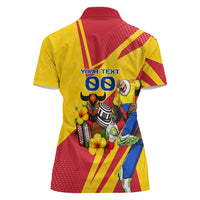 Personalized Colombia Football Vulture Mascot Women Polo Shirt Vibrant Barranquilla Carnival Style - Vueltiao Hat And Accordion