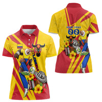 Personalized Colombia Football Vulture Mascot Women Polo Shirt Vibrant Barranquilla Carnival Style - Vueltiao Hat And Accordion