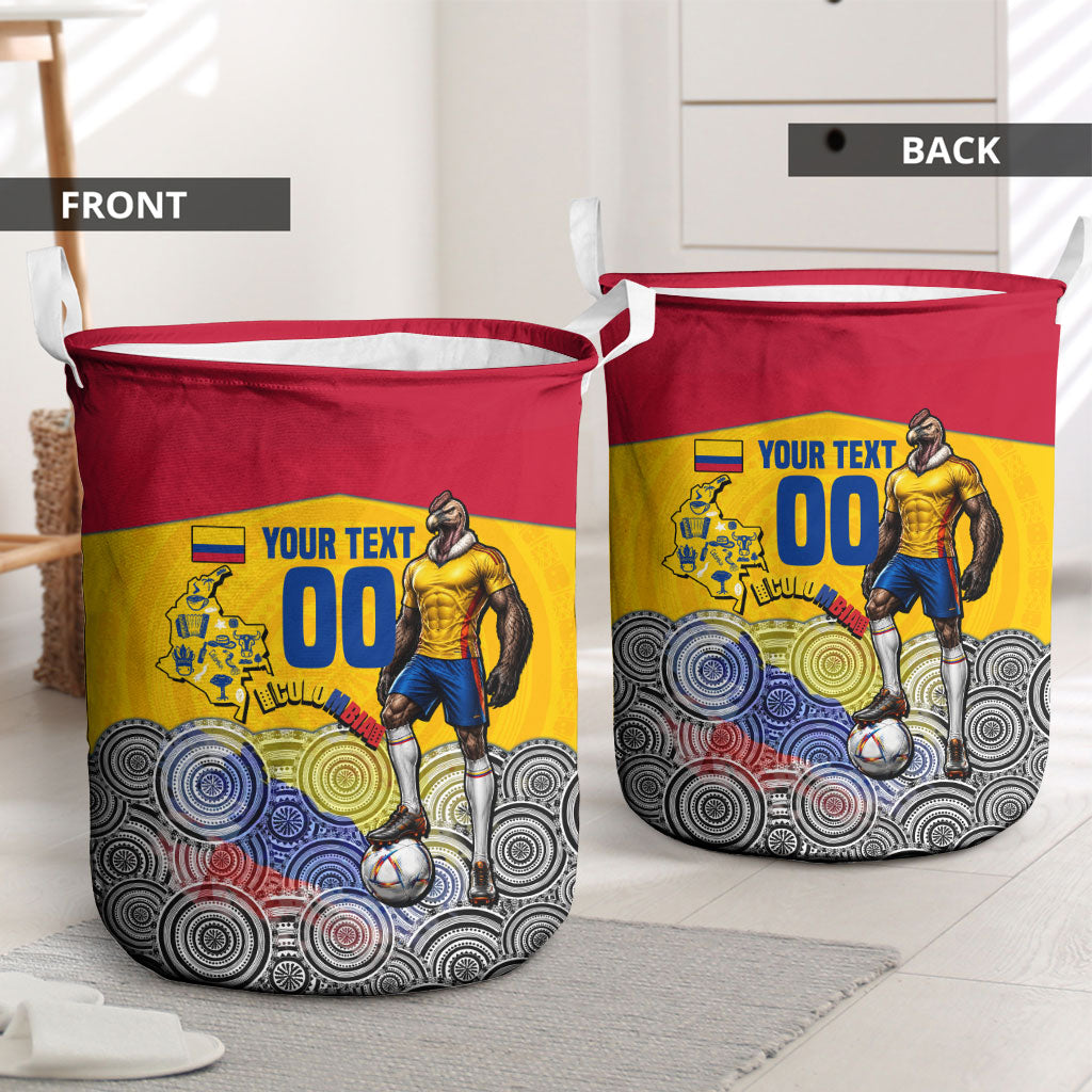 Personalized Colombia Football Laundry Basket Vulture Mascot Sombrero Vueltiao Map