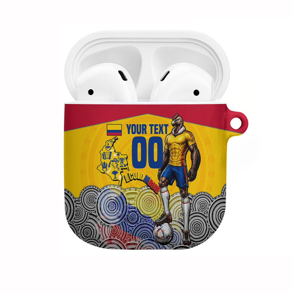Personalized Colombia Football AirPods Case Vulture Mascot Sombrero Vueltiao Map
