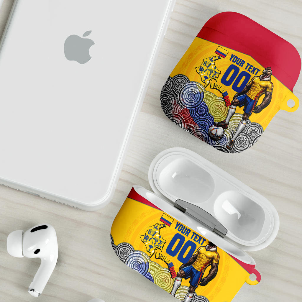 Personalized Colombia Football AirPods Case Vulture Mascot Sombrero Vueltiao Map