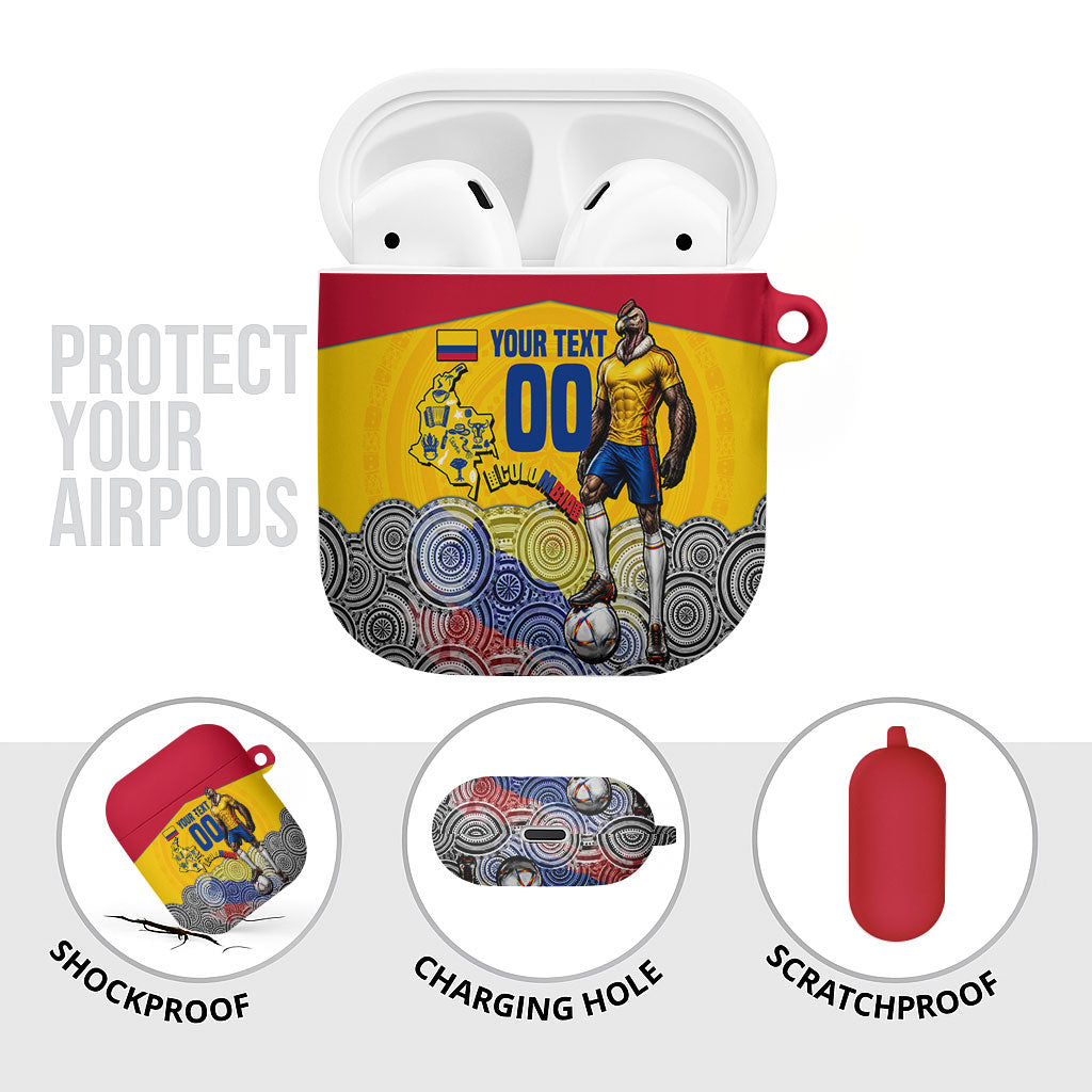 Personalized Colombia Football AirPods Case Vulture Mascot Sombrero Vueltiao Map