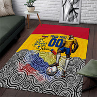 Personalized Colombia Football Area Rug Vulture Mascot Sombrero Vueltiao Map