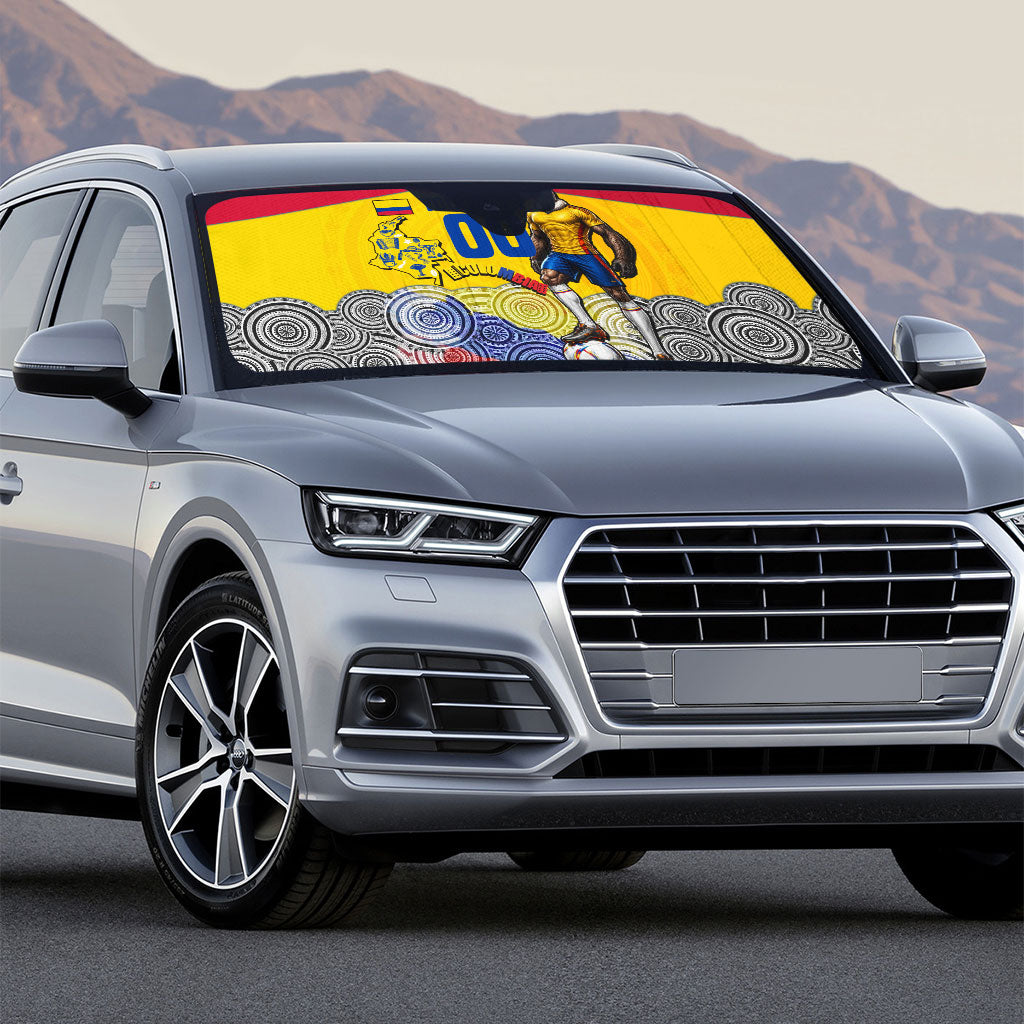 Personalized Colombia Football Auto Sun Shade Vulture Mascot Sombrero Vueltiao Map