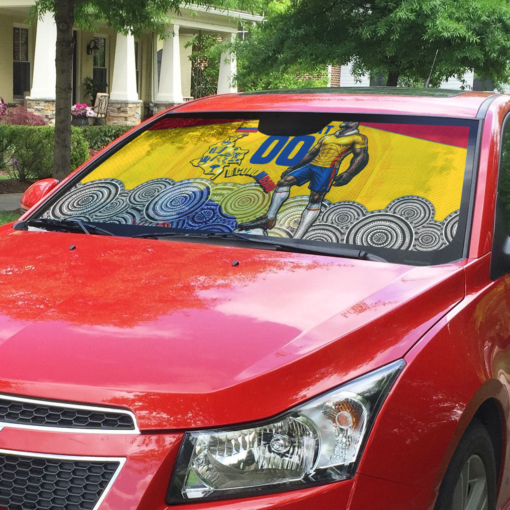 Personalized Colombia Football Auto Sun Shade Vulture Mascot Sombrero Vueltiao Map