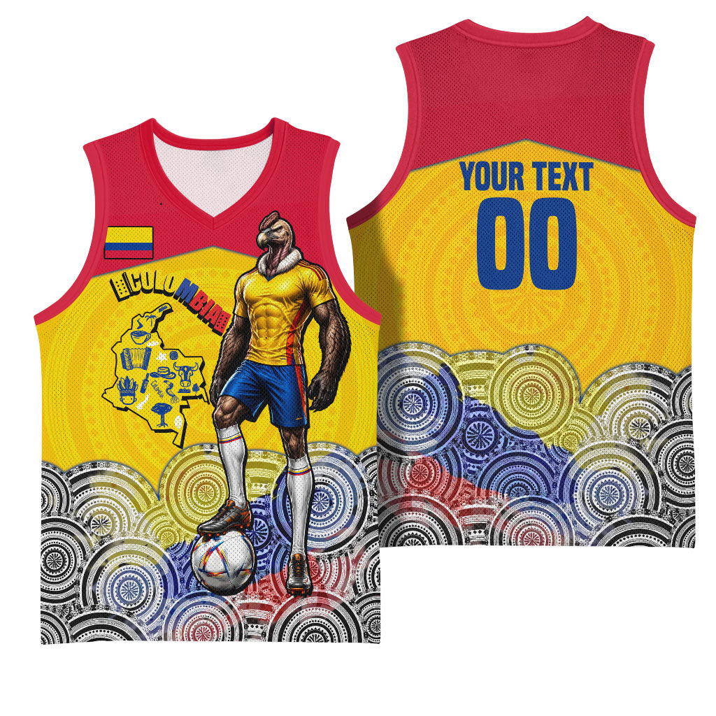 Personalized Colombia Football Basketball Jersey Vulture Mascot Sombrero Vueltiao Map