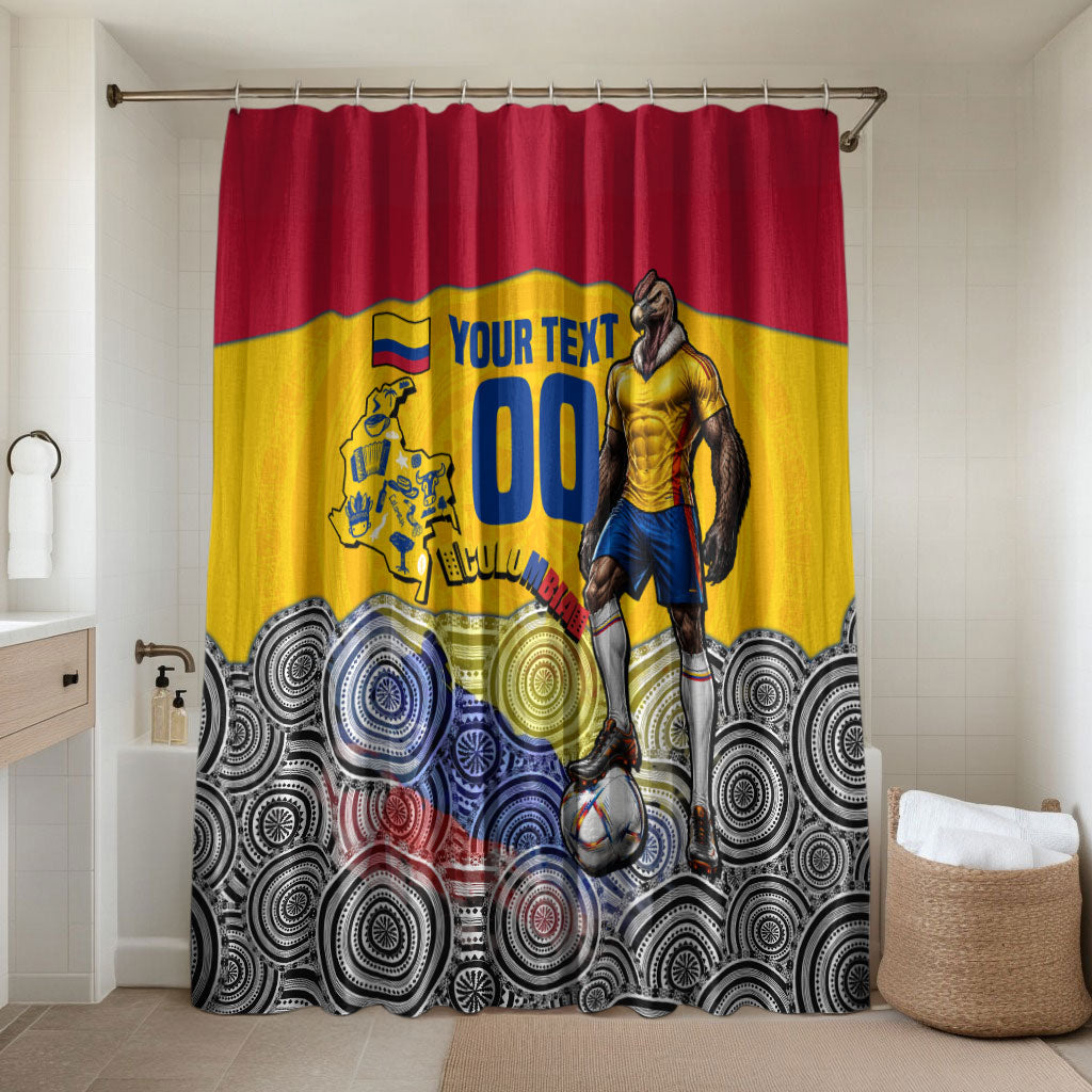 Personalized Colombia Football Bathroom Set Vulture Mascot Sombrero Vueltiao Map