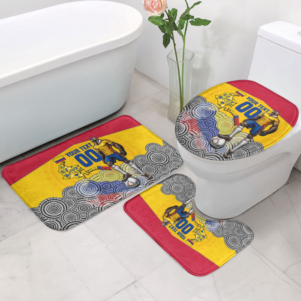 Personalized Colombia Football Bathroom Set Vulture Mascot Sombrero Vueltiao Map