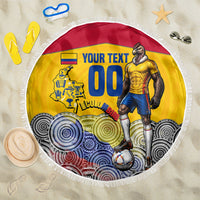 Personalized Colombia Football Beach Blanket Vulture Mascot Sombrero Vueltiao Map