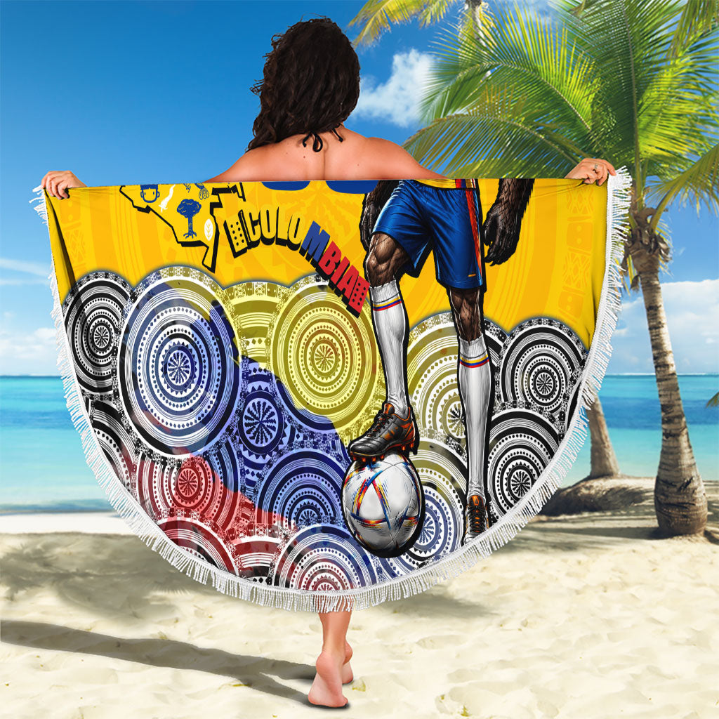 Personalized Colombia Football Beach Blanket Vulture Mascot Sombrero Vueltiao Map