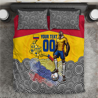 Personalized Colombia Football Bedding Set Vulture Mascot Sombrero Vueltiao Map