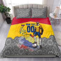 Personalized Colombia Football Bedding Set Vulture Mascot Sombrero Vueltiao Map