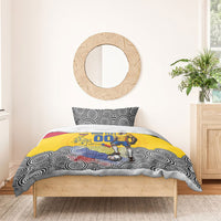 Personalized Colombia Football Bedding Set Vulture Mascot Sombrero Vueltiao Map