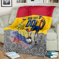 Personalized Colombia Football Blanket Vulture Mascot Sombrero Vueltiao Map