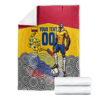 Personalized Colombia Football Blanket Vulture Mascot Sombrero Vueltiao Map