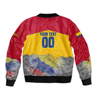Personalized Colombia Football Bomber Jacket Vulture Mascot Sombrero Vueltiao Map