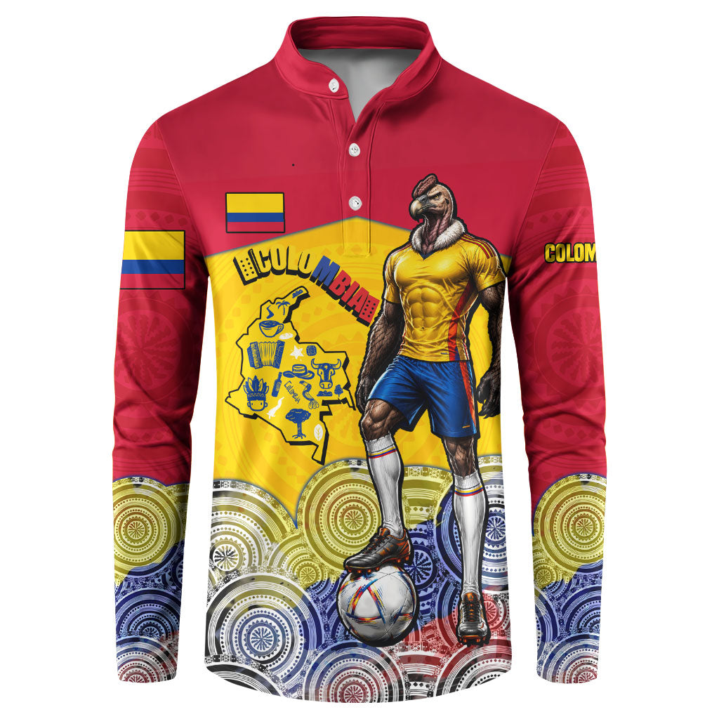 Personalized Colombia Football Button Sweatshirt Vulture Mascot Sombrero Vueltiao Map