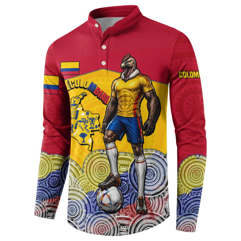 Personalized Colombia Football Button Sweatshirt Vulture Mascot Sombrero Vueltiao Map