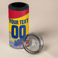 Personalized Colombia Football 4 in 1 Can Cooler Tumbler Vulture Mascot Sombrero Vueltiao Map