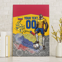 Personalized Colombia Football Canvas Wall Art Vulture Mascot Sombrero Vueltiao Map