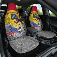 Personalized Colombia Football Car Seat Cover Vulture Mascot Sombrero Vueltiao Map