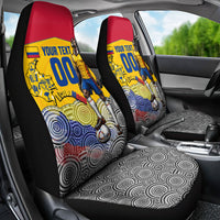 Personalized Colombia Football Car Seat Cover Vulture Mascot Sombrero Vueltiao Map