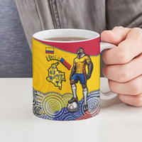 Personalized Colombia Football Ceramic Mug Vulture Mascot Sombrero Vueltiao Map