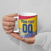 Personalized Colombia Football Ceramic Mug Vulture Mascot Sombrero Vueltiao Map