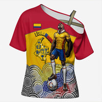 Personalized Colombia Football Cross Shoulder Shirt Vulture Mascot Sombrero Vueltiao Map