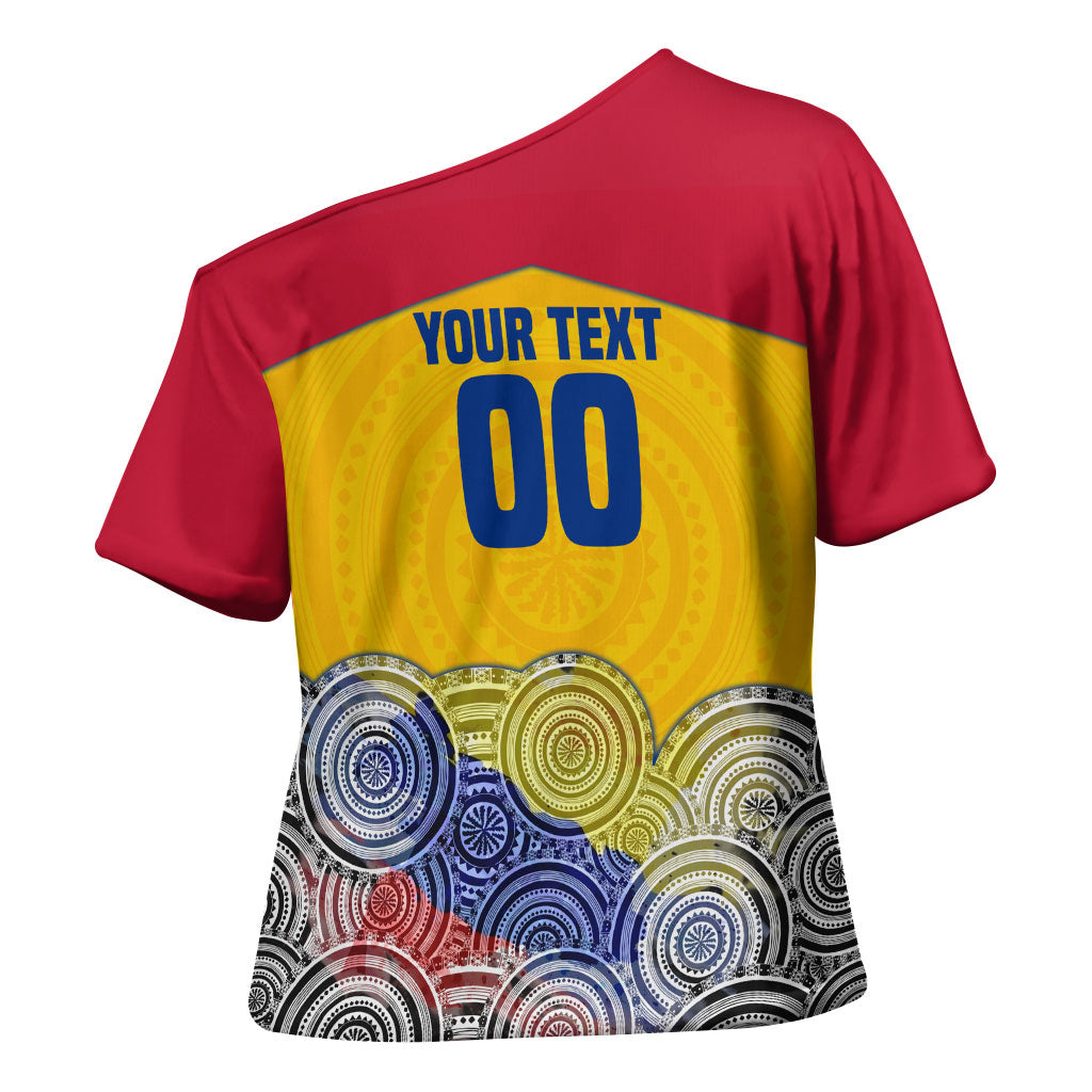 Personalized Colombia Football Cross Shoulder Shirt Vulture Mascot Sombrero Vueltiao Map