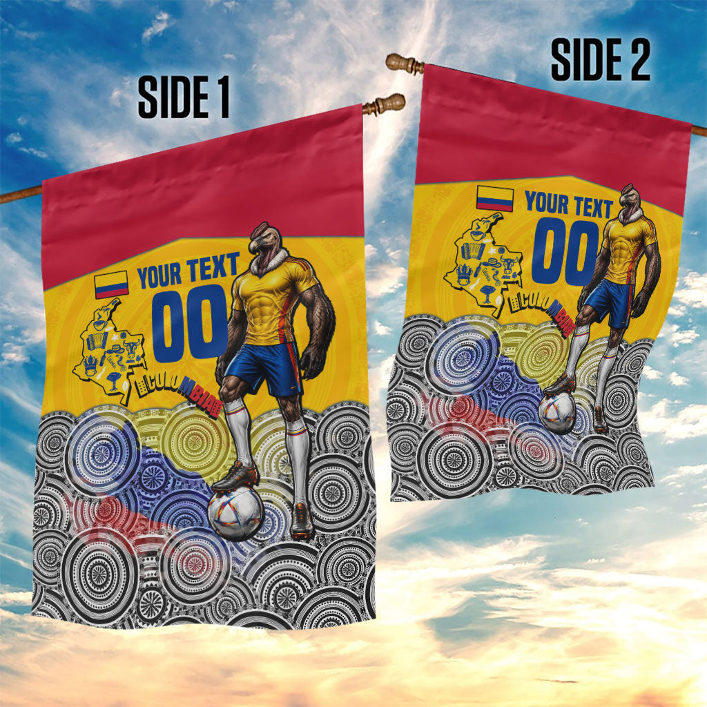 Personalized Colombia Football Garden Flag Vulture Mascot Sombrero Vueltiao Map