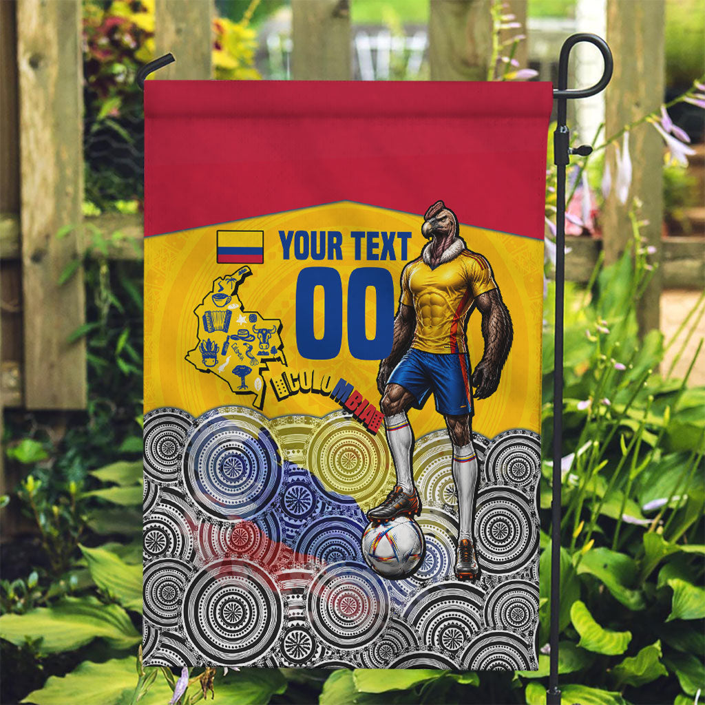 Personalized Colombia Football Garden Flag Vulture Mascot Sombrero Vueltiao Map
