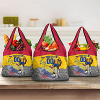 Personalized Colombia Football Grocery Bag Vulture Mascot Sombrero Vueltiao Map