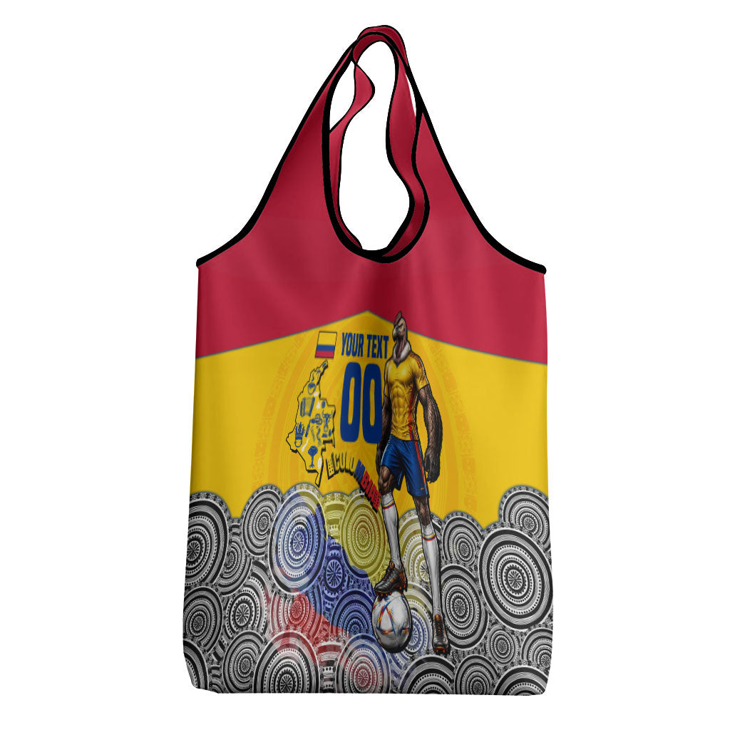 Personalized Colombia Football Grocery Bag Vulture Mascot Sombrero Vueltiao Map